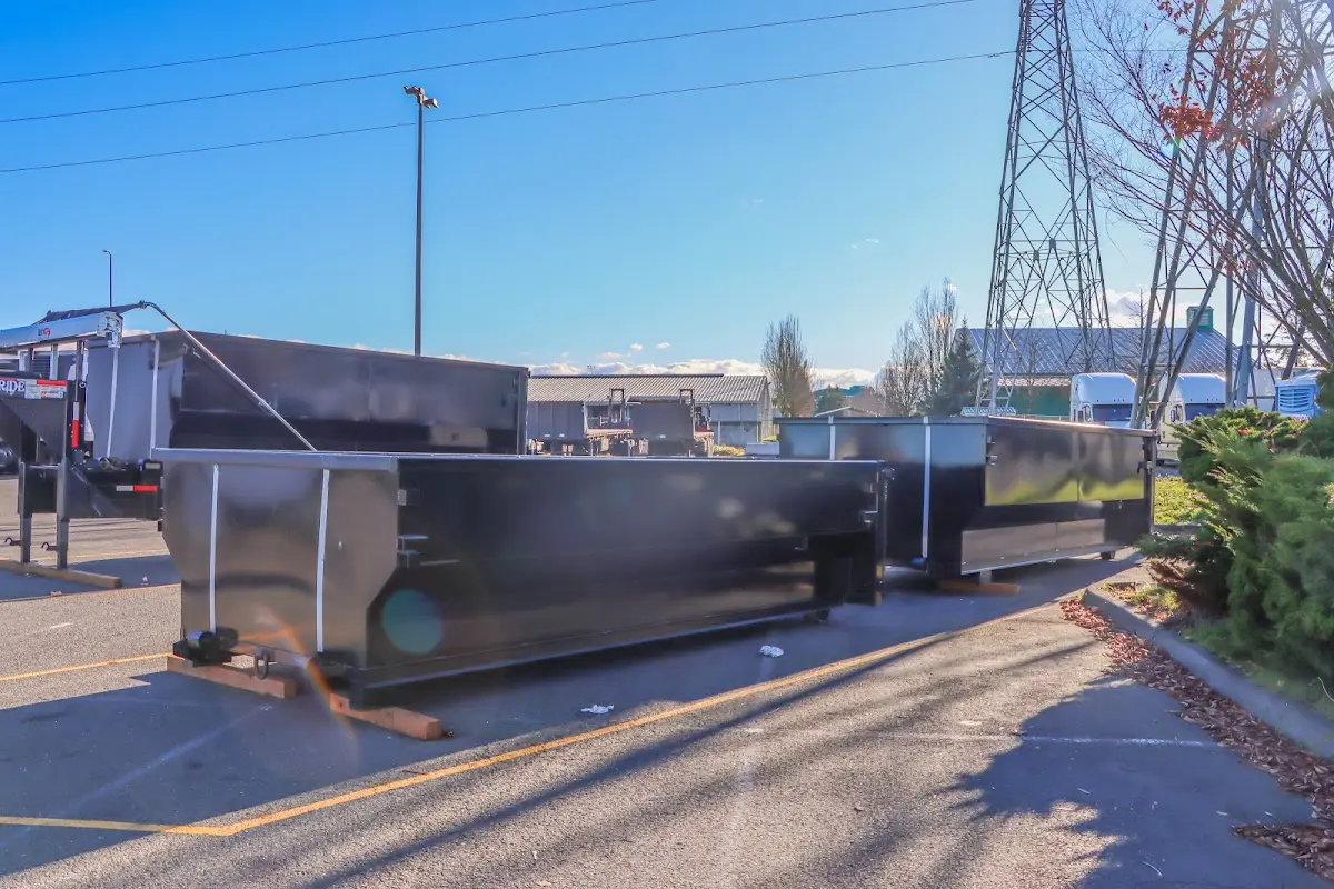 Roll-off dumpster ready for waste disposal at job site for Cleanout Dumpster Rental in Jefferson